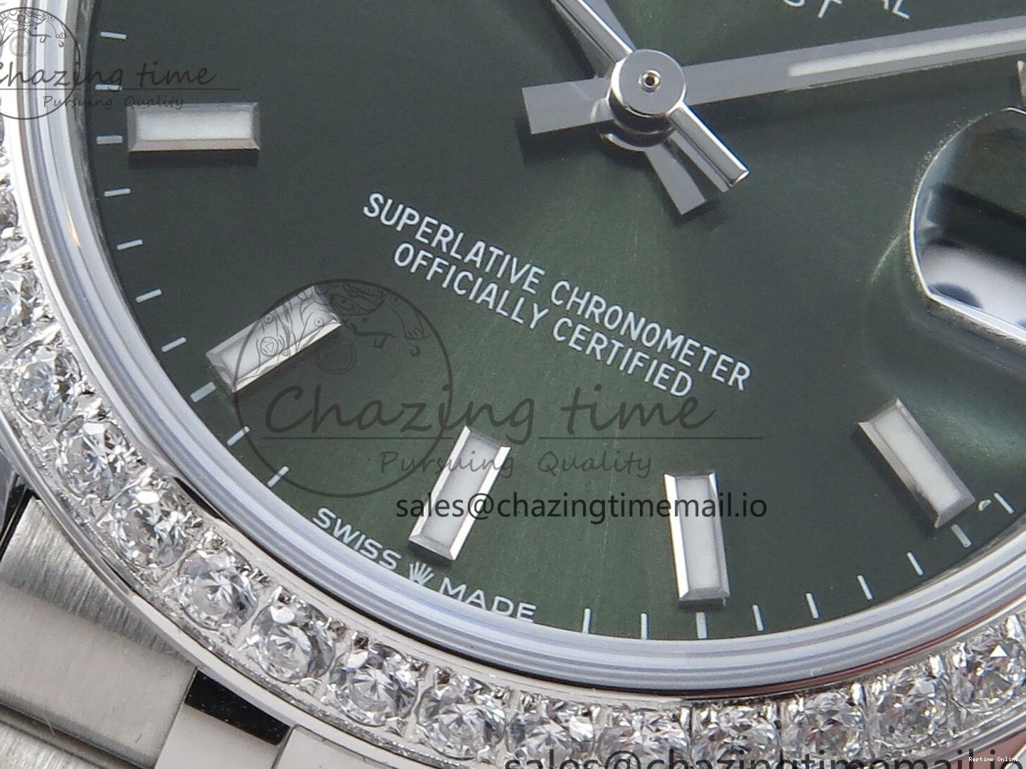 0109 Bright DateJust 31 278384RBR ARF 1:1 Best Edition 904L Steel Green Stick Dial Diamonds Bezel on SS Jubilee Bracelet ETA 450